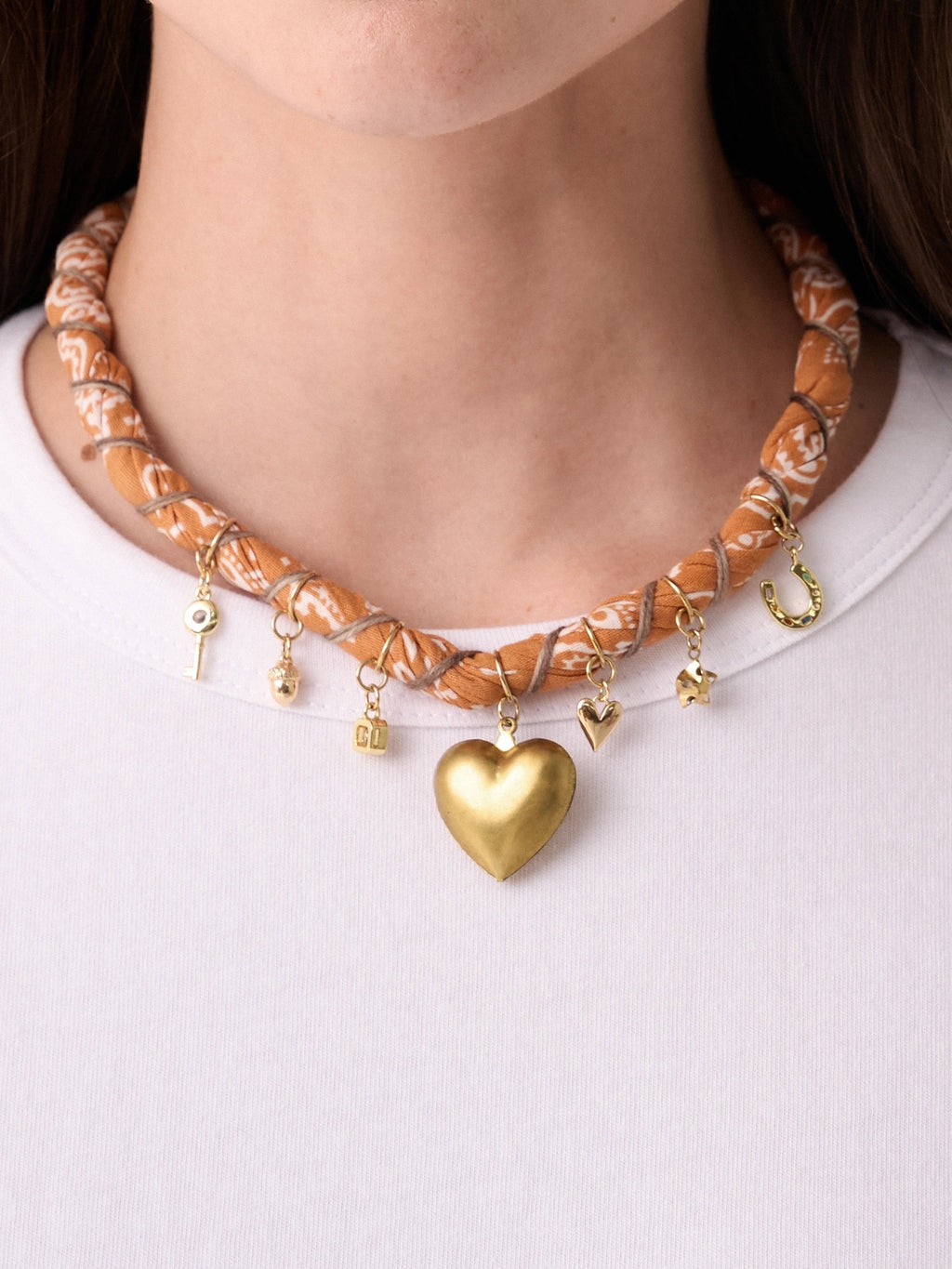 Bandana Moon Twisted Orange Bandana Necklace - Saint Bernard