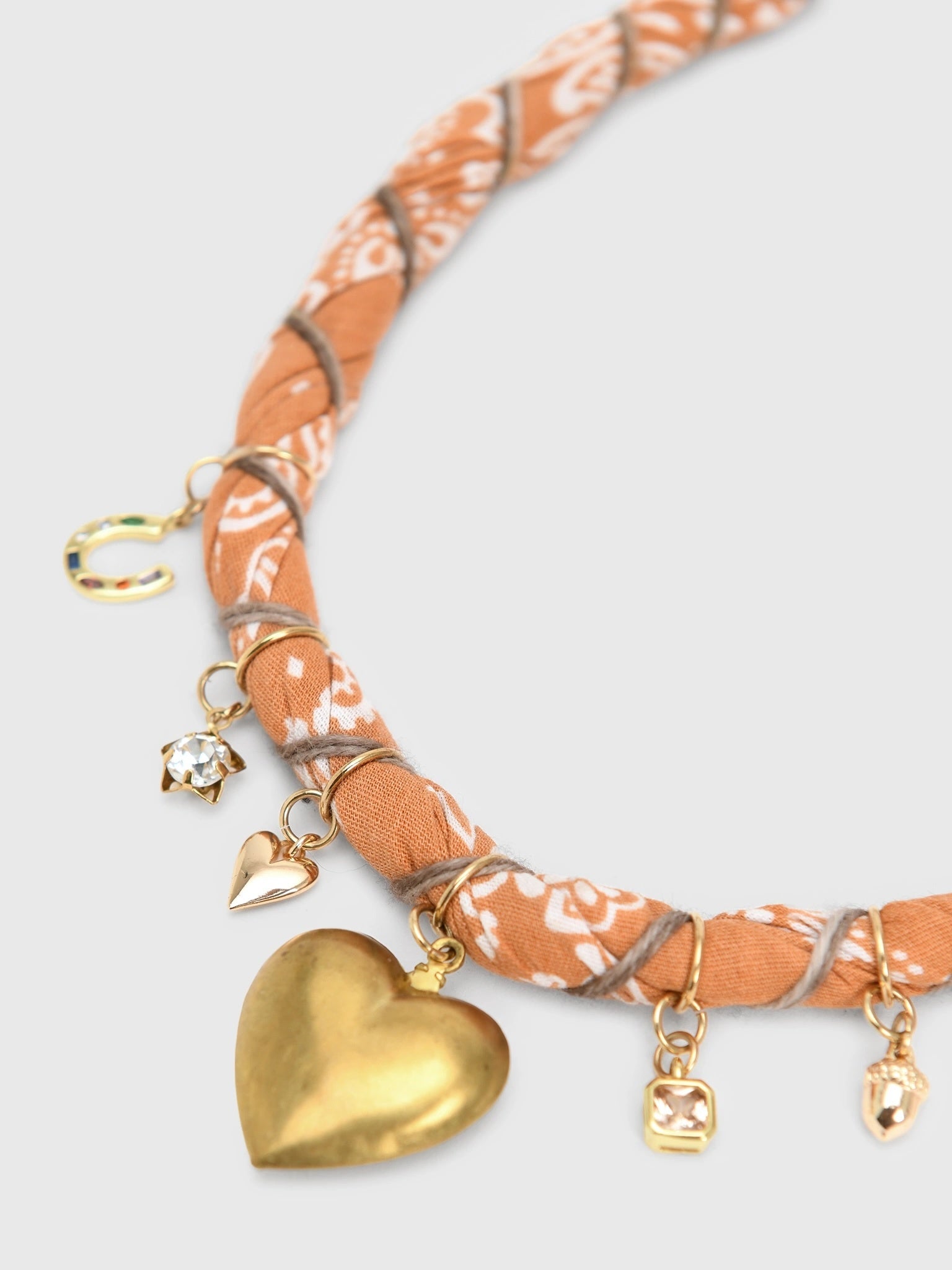 Bandana Moon Twisted Orange Bandana Necklace - Saint Bernard