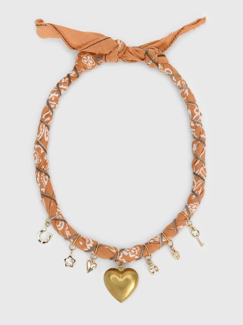 Bandana Moon Twisted Orange Bandana Necklace