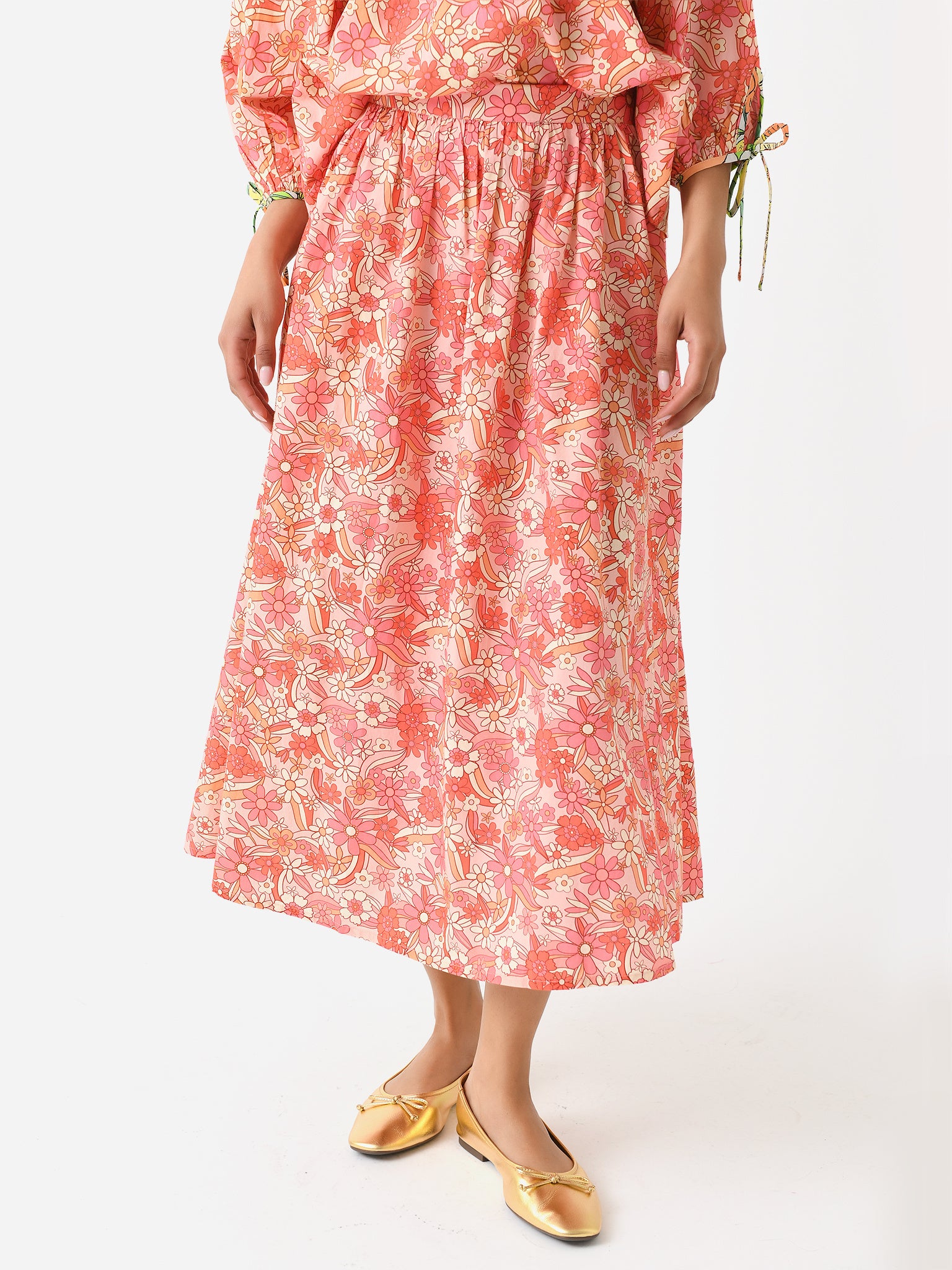 Sur La Vague Women's Orange Floral Maxi Skirt - Saint Bernard