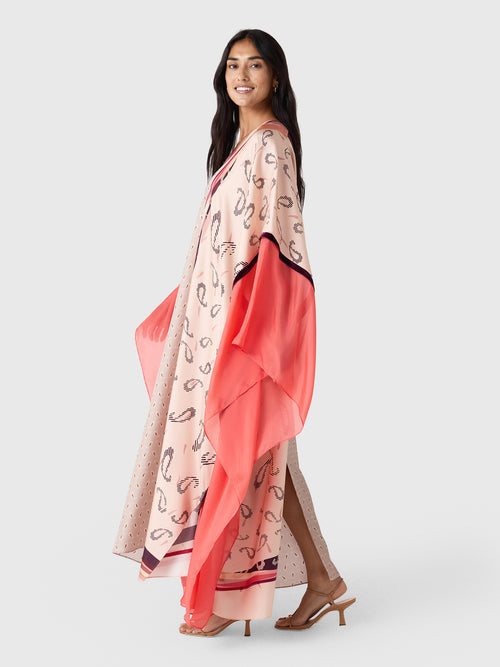 Otzio Women's Chiffon Panel Patchwork Kaftan Dress