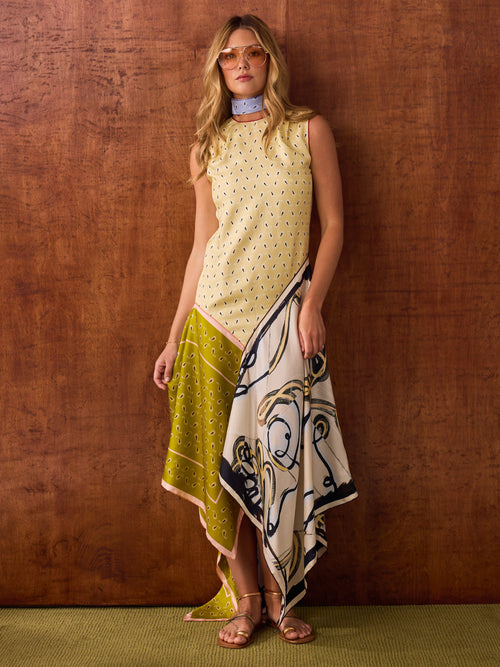 Otzio Women's Asymmetrical Scarf Dress - Saint Bernard