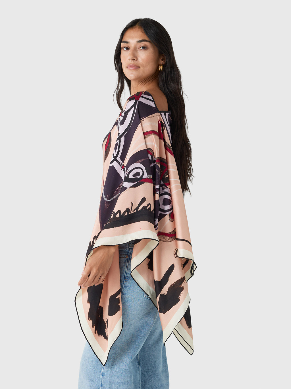Otzio Women's Boat Neck Scarf Top