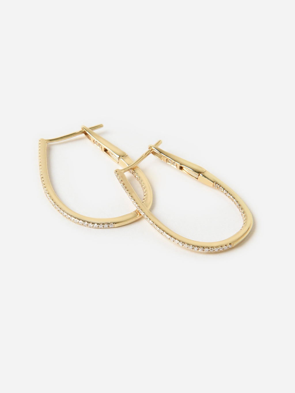Francie B. Diamond Oval Hoop Earrings - Saint Bernard
