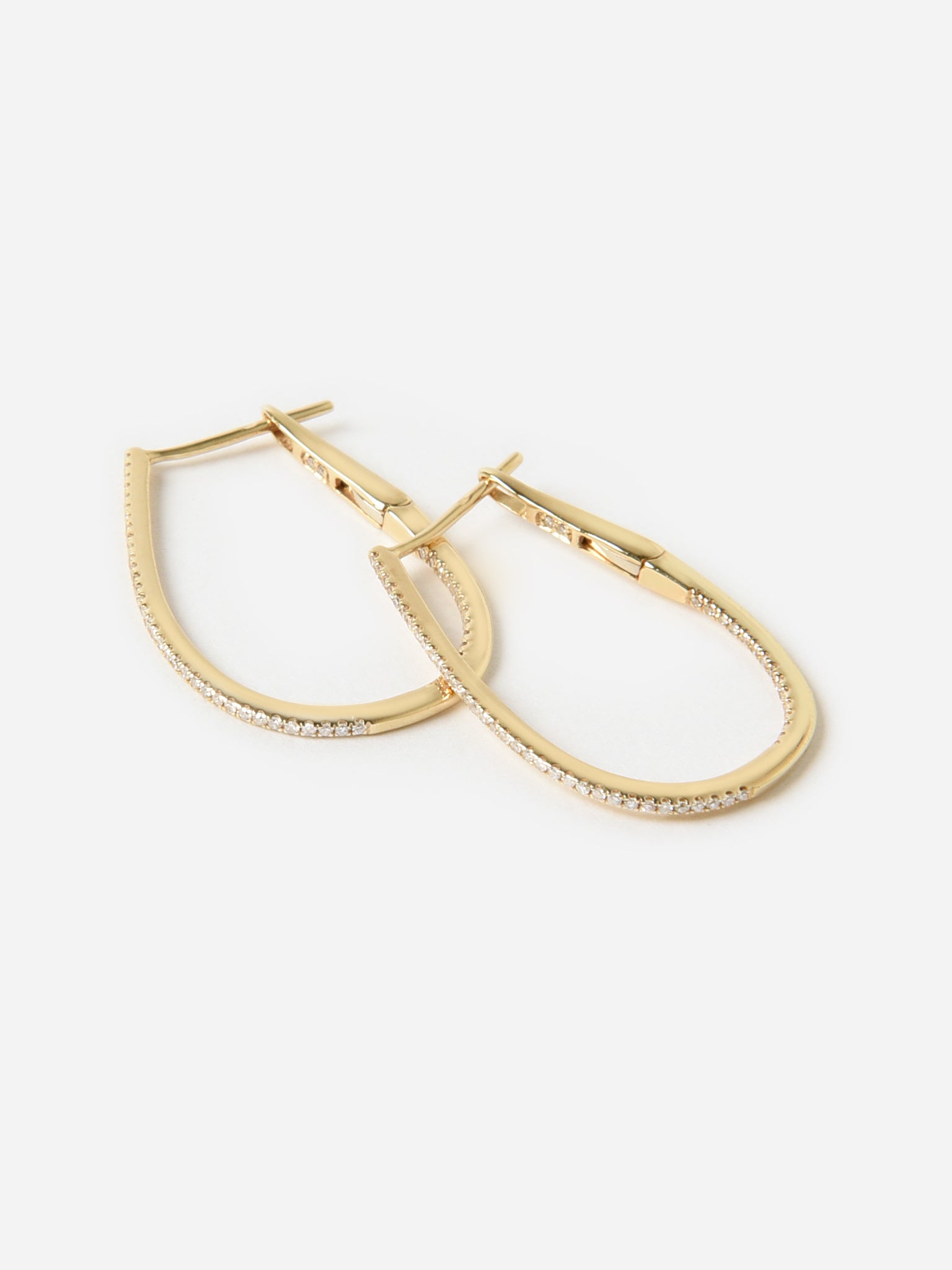 Francie B. Diamond Oval Hoop Earrings - Saint Bernard