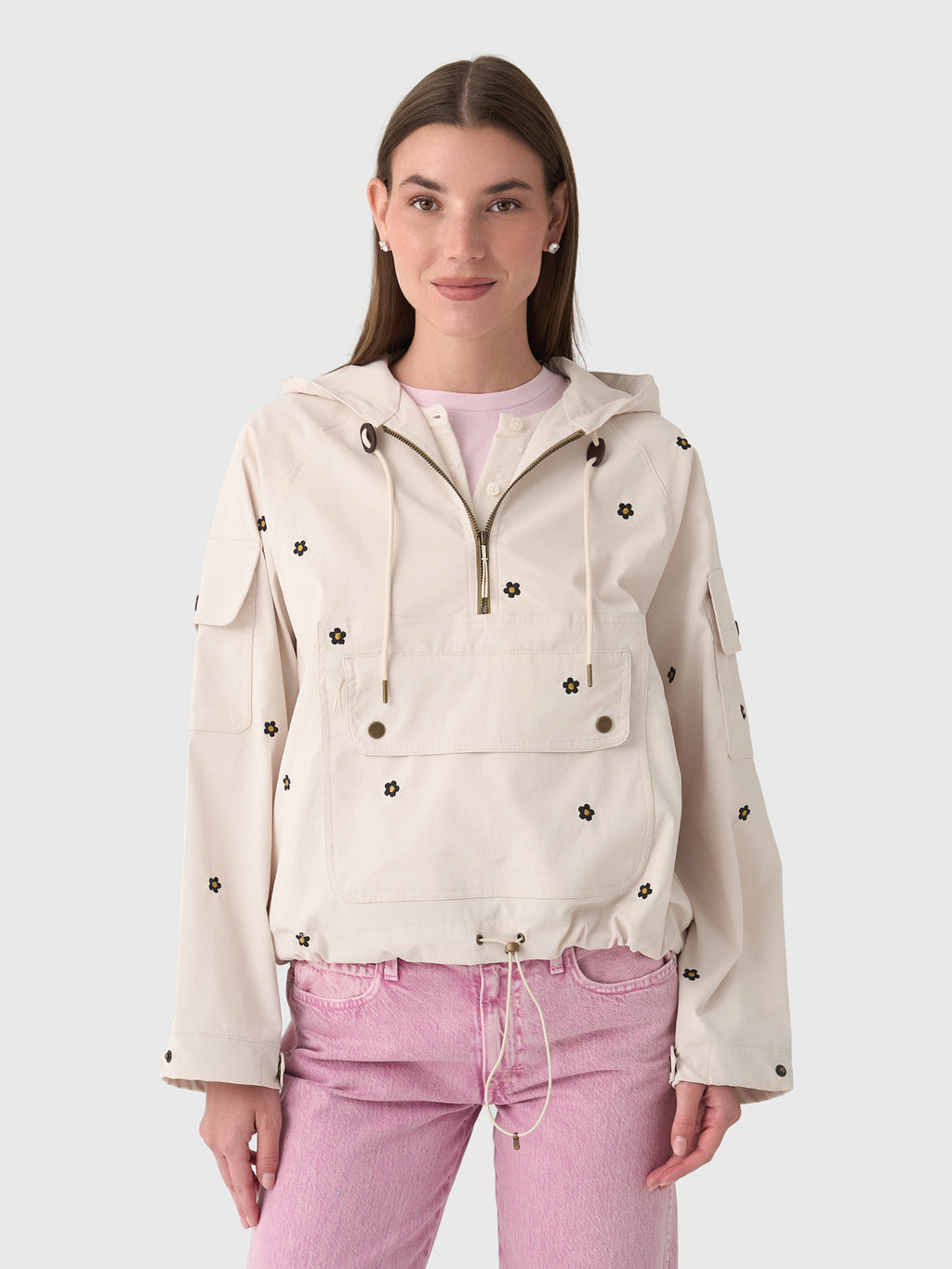 The Great Women's The Embroidered Cropped Trailhead Pullover - Saint Bernard
