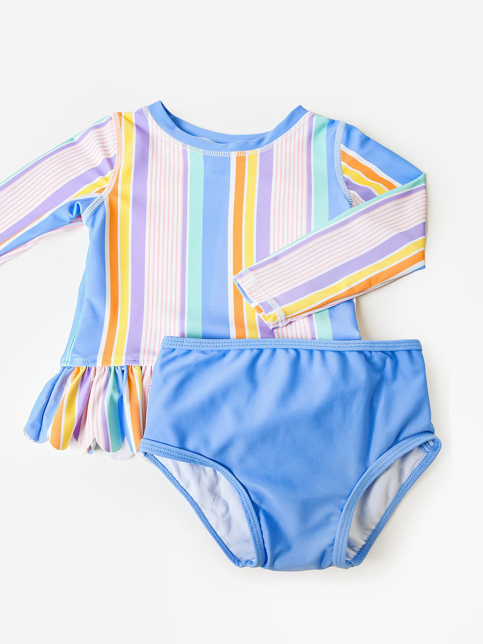 Rufflebutts Girls' Long Sleeve Rash Guard Set - Saint Bernard