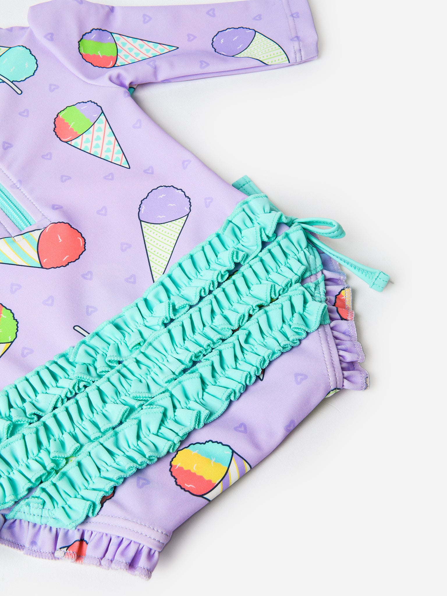 Rufflebutts Baby Girls' Long Sleeve Onesie Rash Guard Saint Bernard