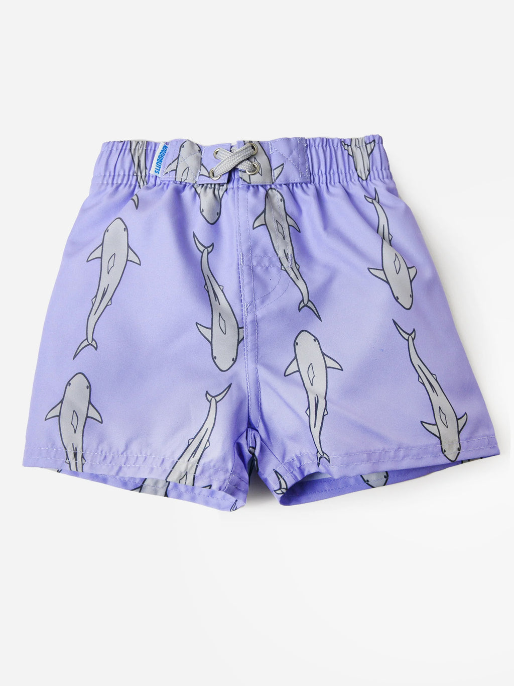 Rufflebutts Boys' Jawsome Gray Swim Trunk - Saint Bernard