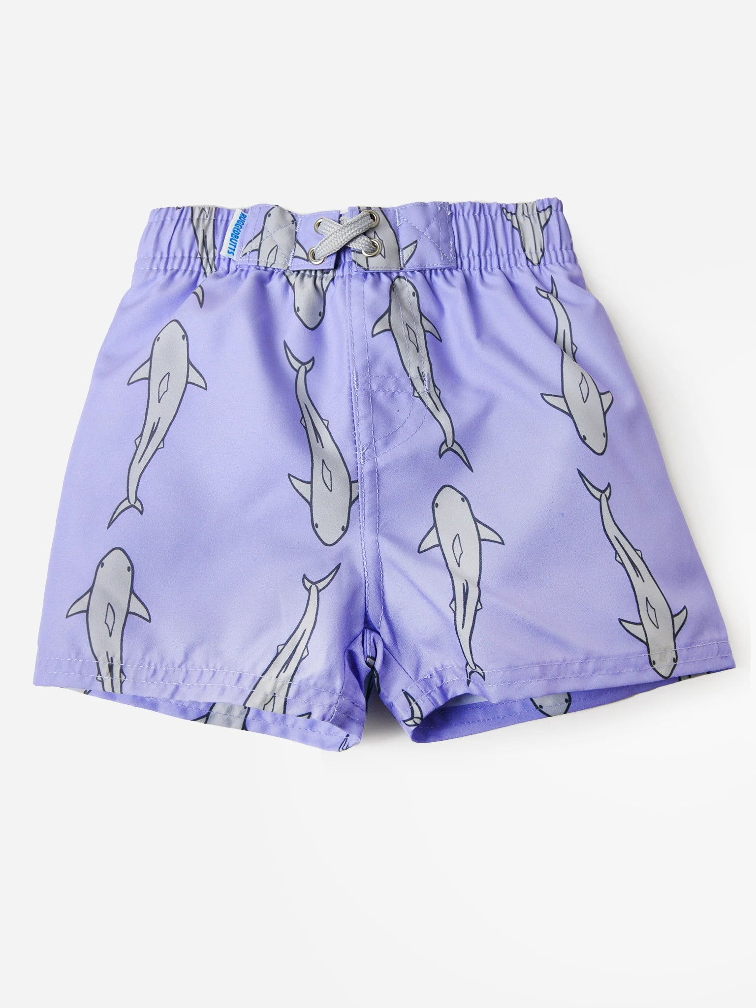 Rufflebutts Boys' Jawsome Gray Swim Trunk - Saint Bernard
