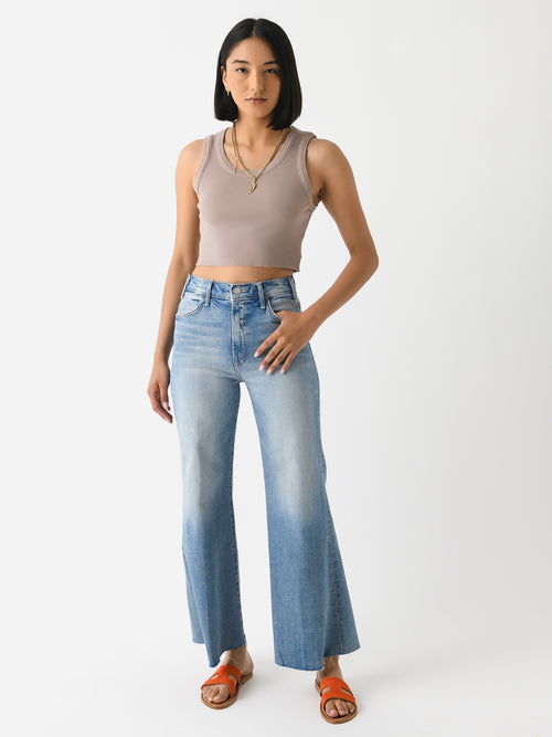 Mother Women's Petites The Lil' Hustler Roller Fray Jean