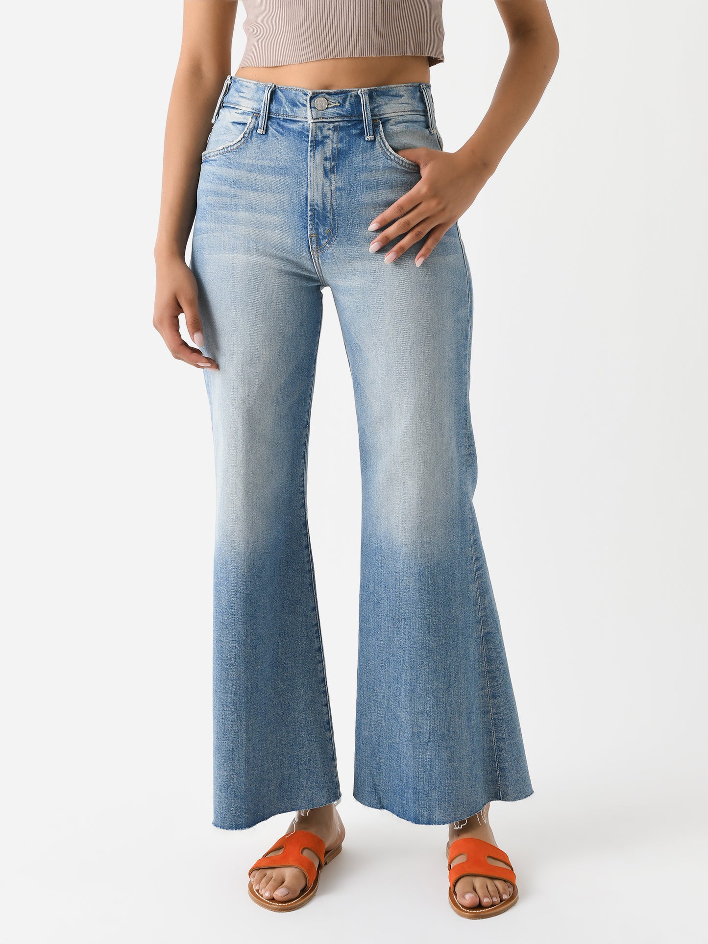 Mother Women's Petites The Lil' Hustler Roller Fray Jean - Saint Bernard