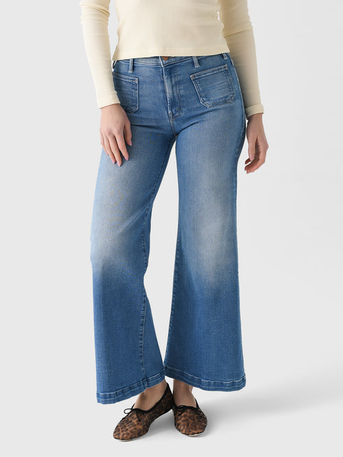 Mother Women's Petites The Lil' Hustler Roller Patch Pocket Sneak Jean