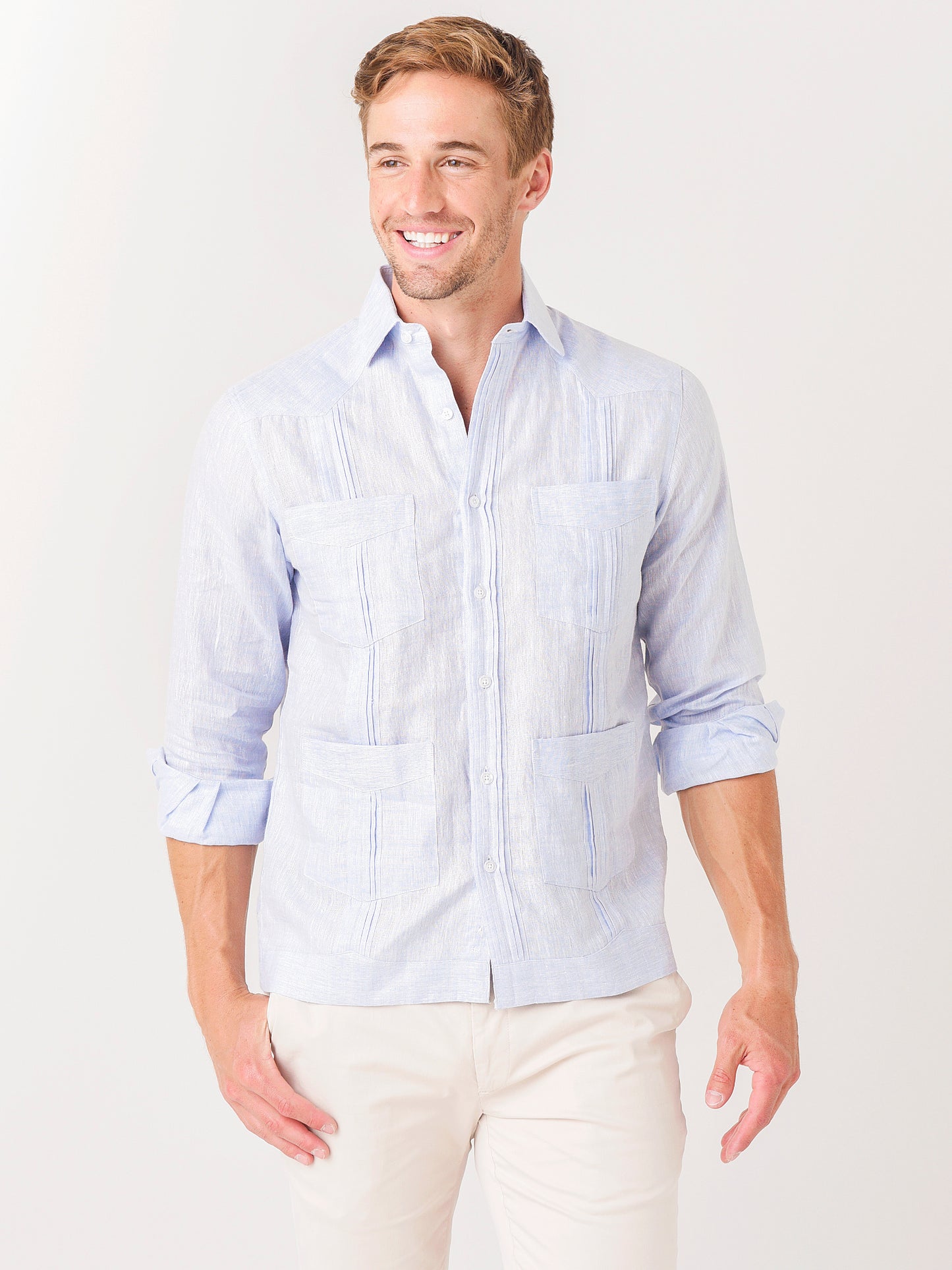 Saint Bernard Men's Guayabera Long-Sleeve Shirt - Saint Bernard