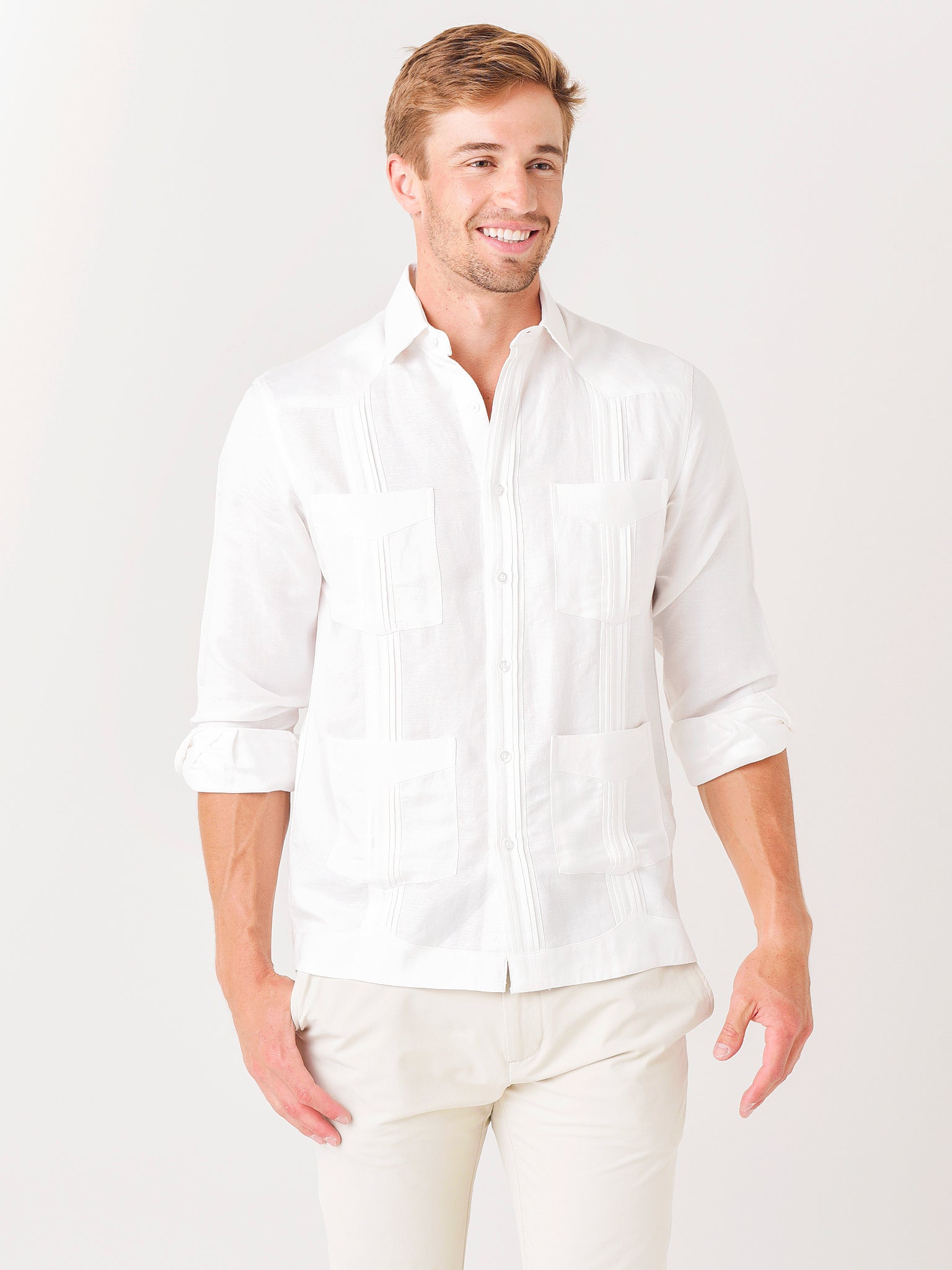 Saint Bernard Men's Guayabera Long-Sleeve Shirt - Saint Bernard