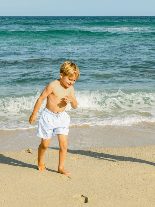 Bermies Boys' Palm Stripes Swim Trunk