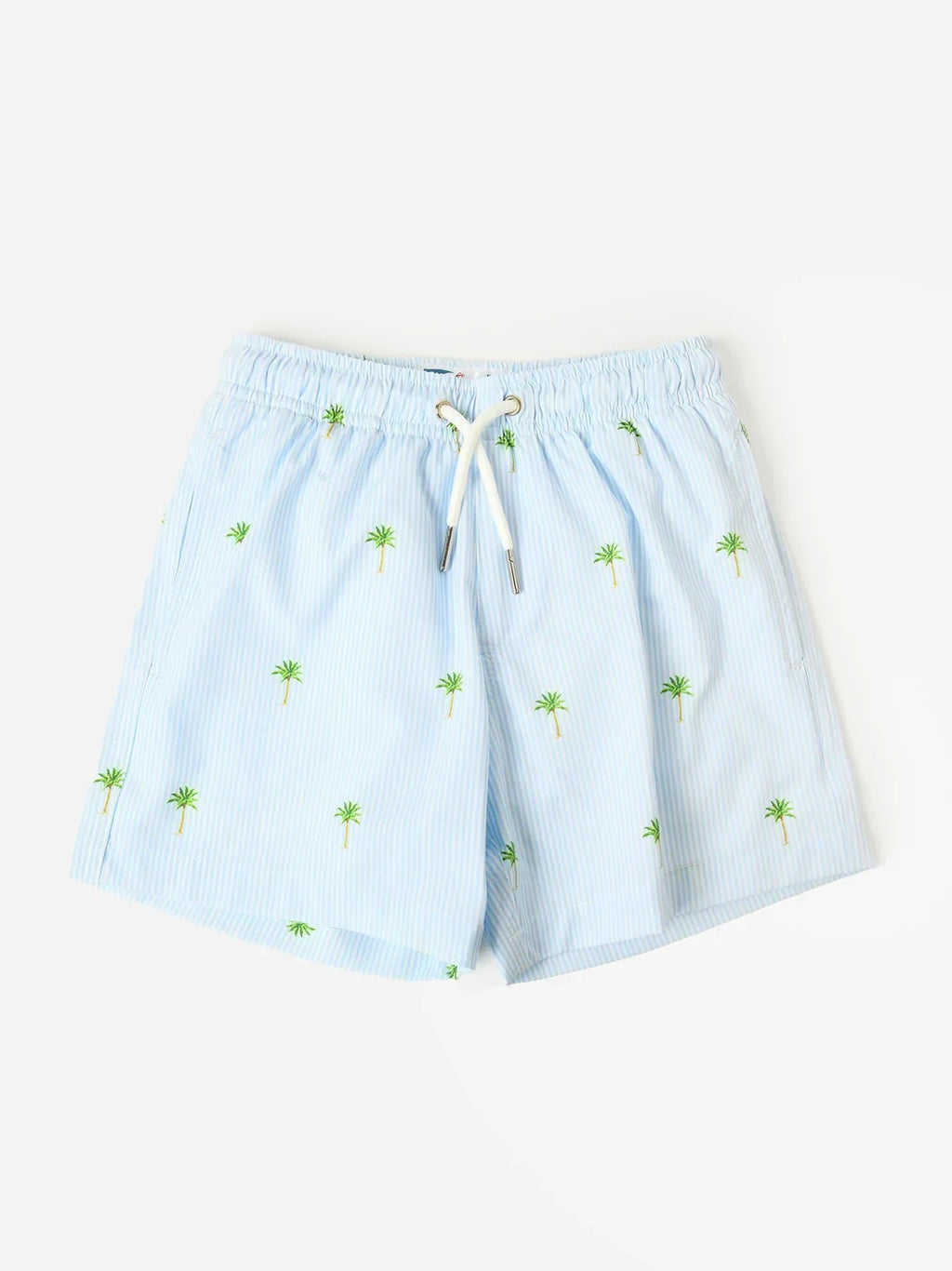 Bermies Boys' Palm Stripes Swim Trunk - Saint Bernard