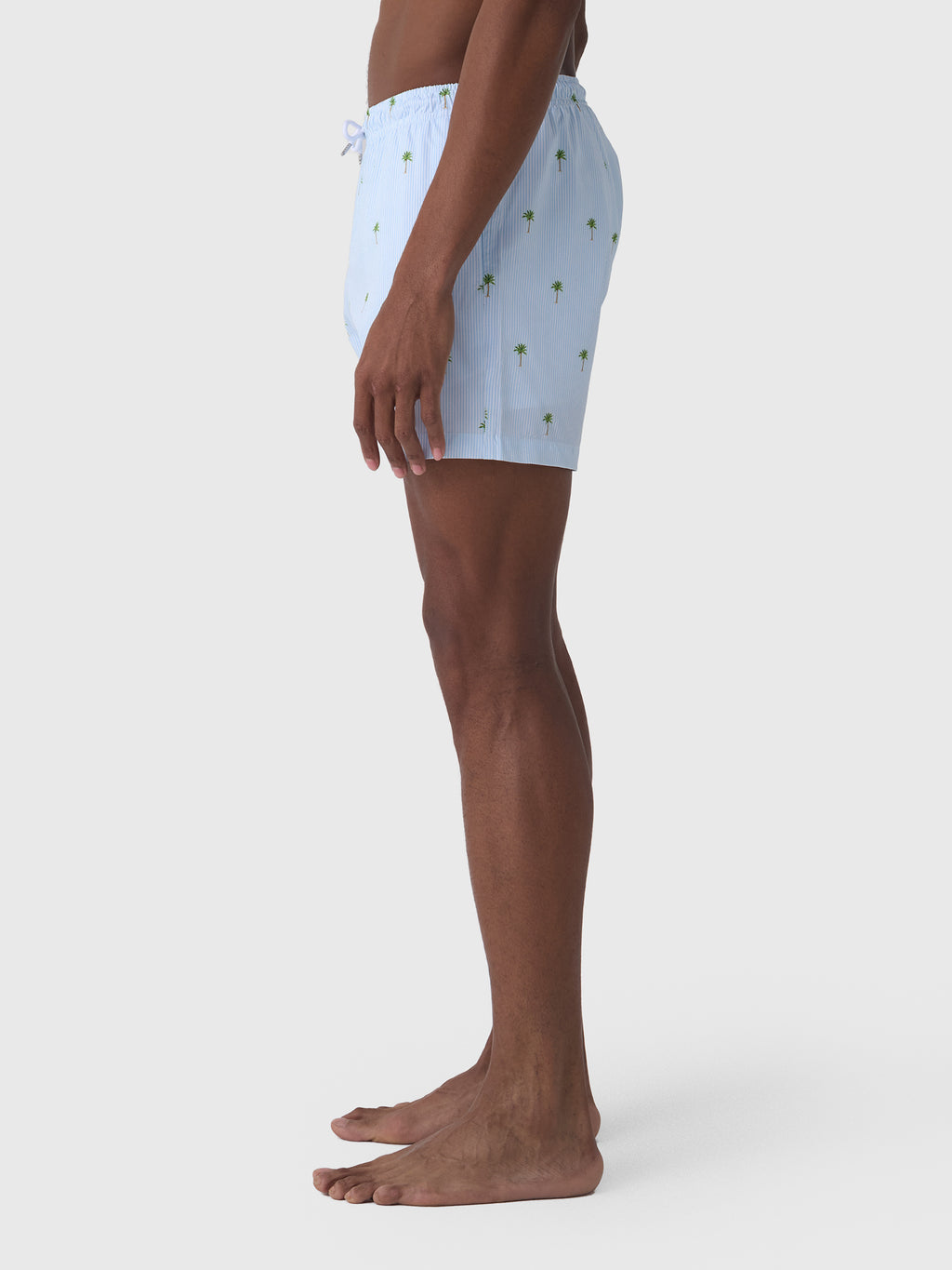 Bermies Men's Palm Stripes Swim Trunk - Saint Bernard