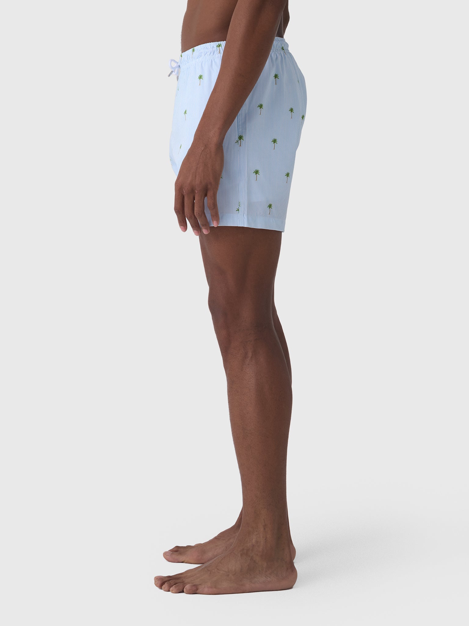 Bermies Men's Palm Stripes Swim Trunk - Saint Bernard