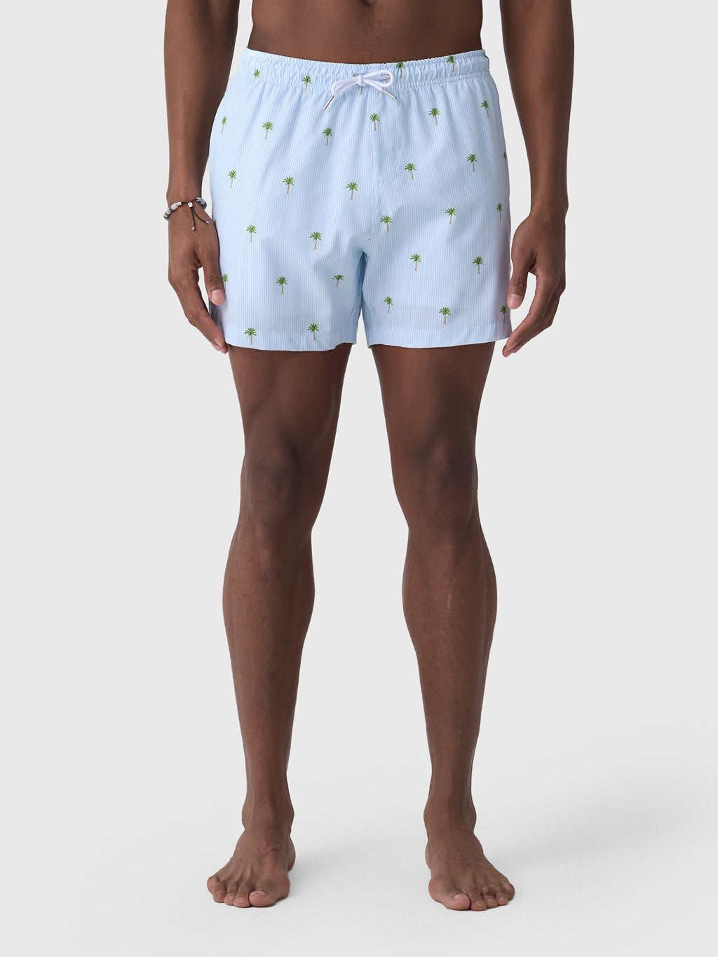 Bermies Men's Palm Stripes Swim Trunk - Saint Bernard