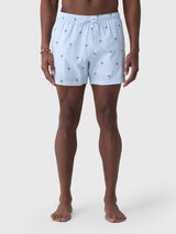 Bermies Men's Palm Stripes Swim Trunk - Saint Bernard