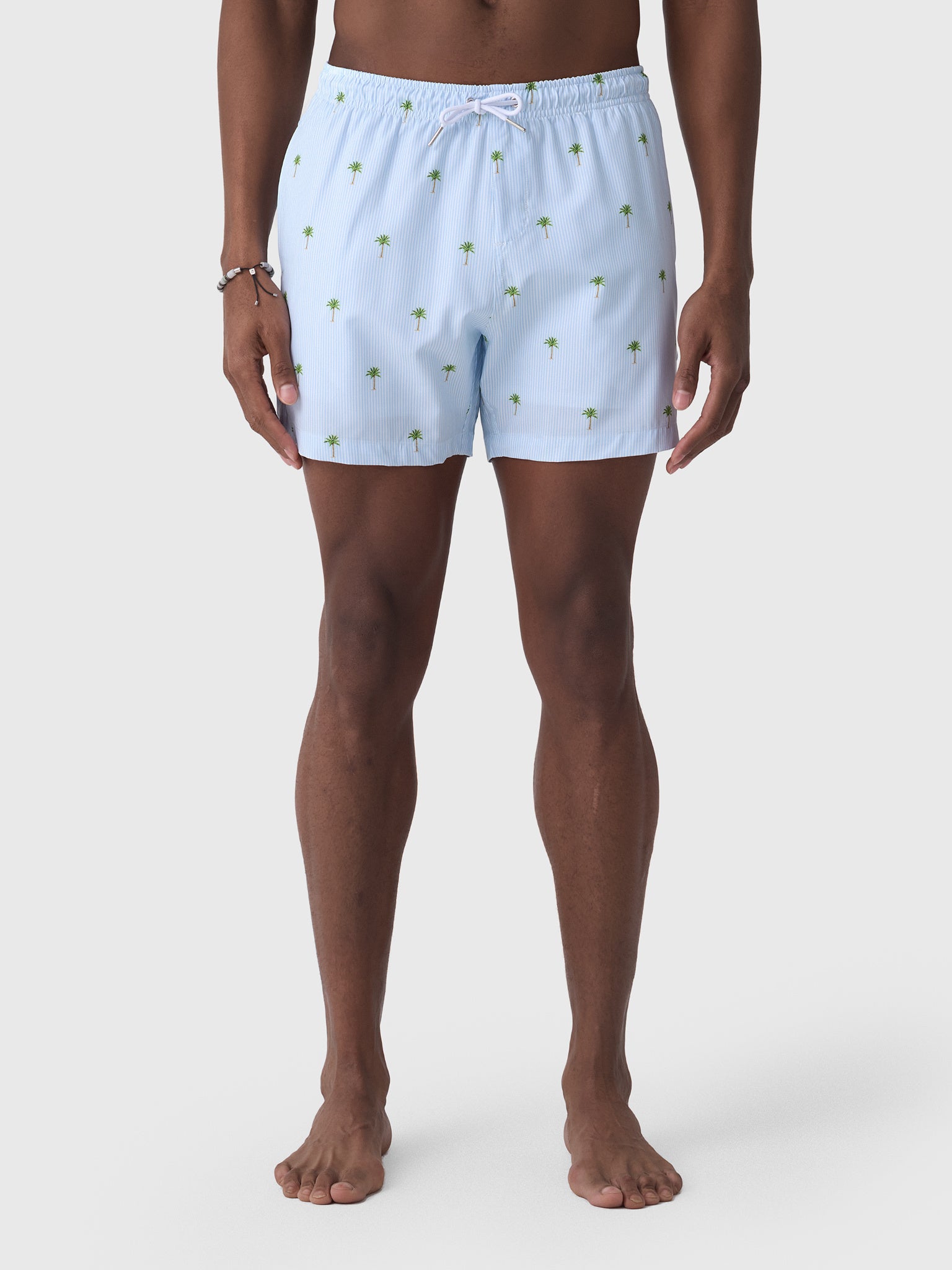 Bermies Men's Palm Stripes Swim Trunk - Saint Bernard