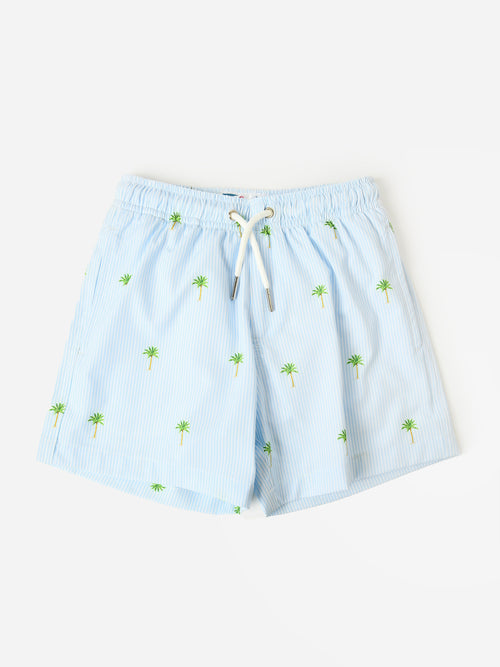 Bermies Boys' Palm Stripes Swim Trunk