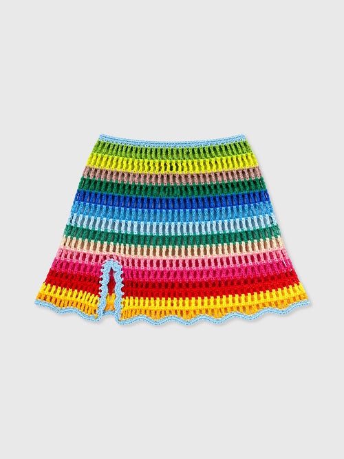 Katie J NYC Tween Girls' Palmer Crochet Mini Skirt - Saint Bernard