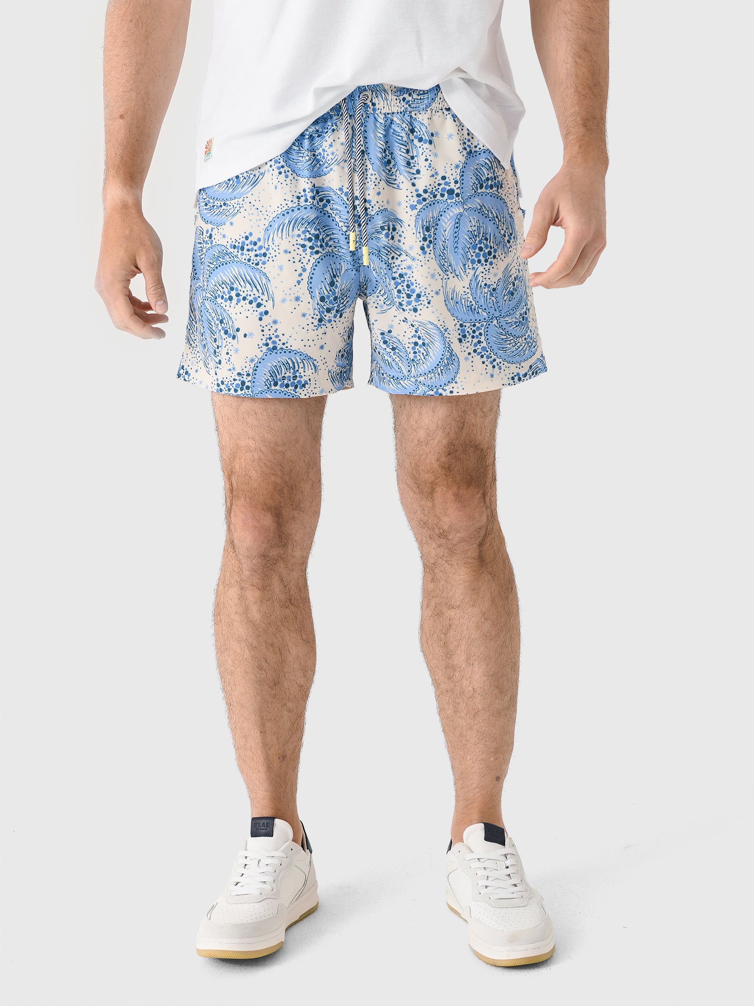 Tombolo Men's Palm Fronds Swim Trunk - Saint Bernard