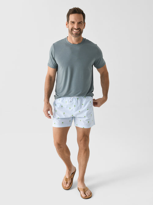 Bermies Men's Palm Stripes Swim Trunk