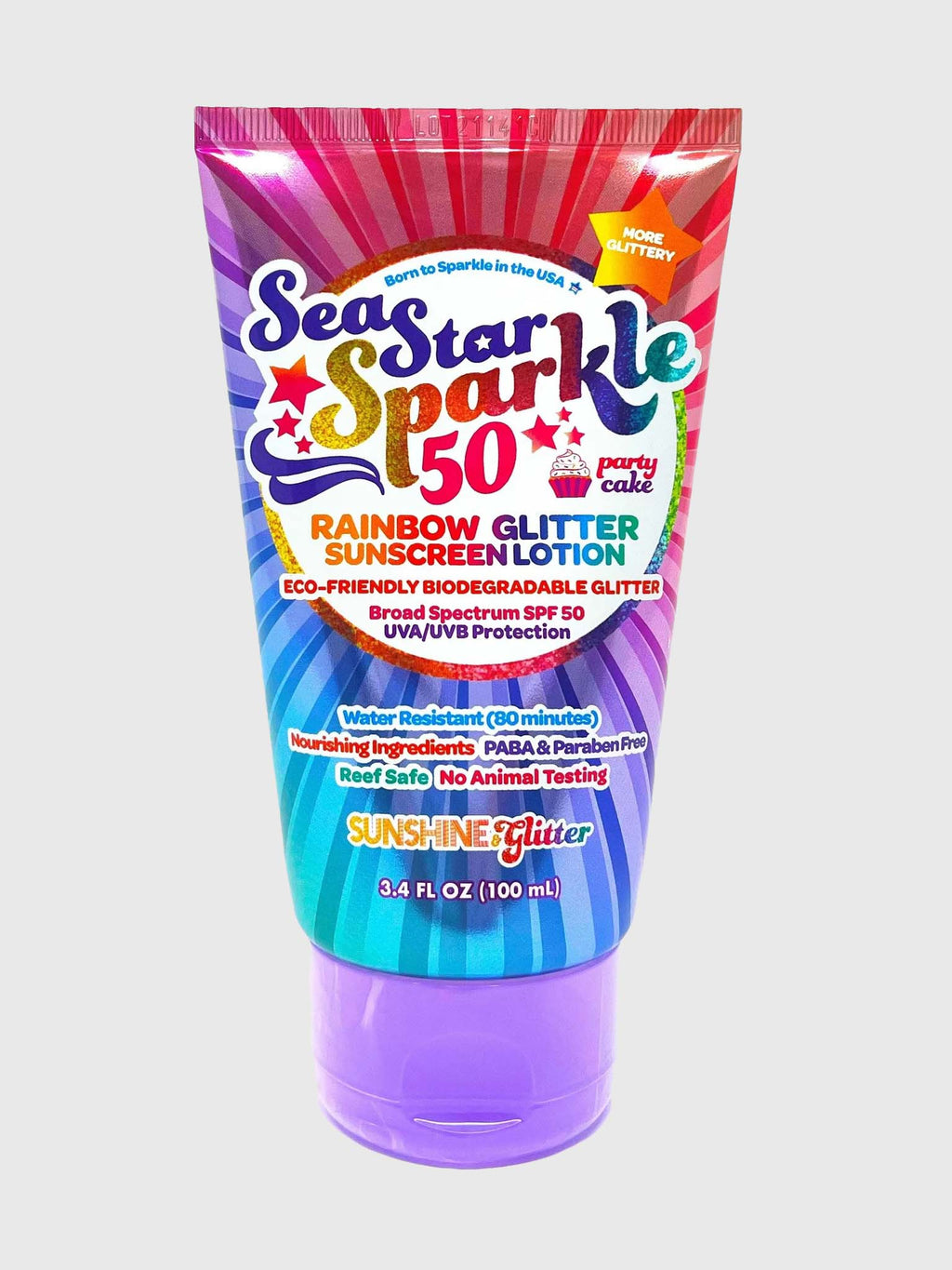 Sunshine + Glitter Sea Star Sparkle Glitter Sunscreen SPF 50 - Saint Bernard