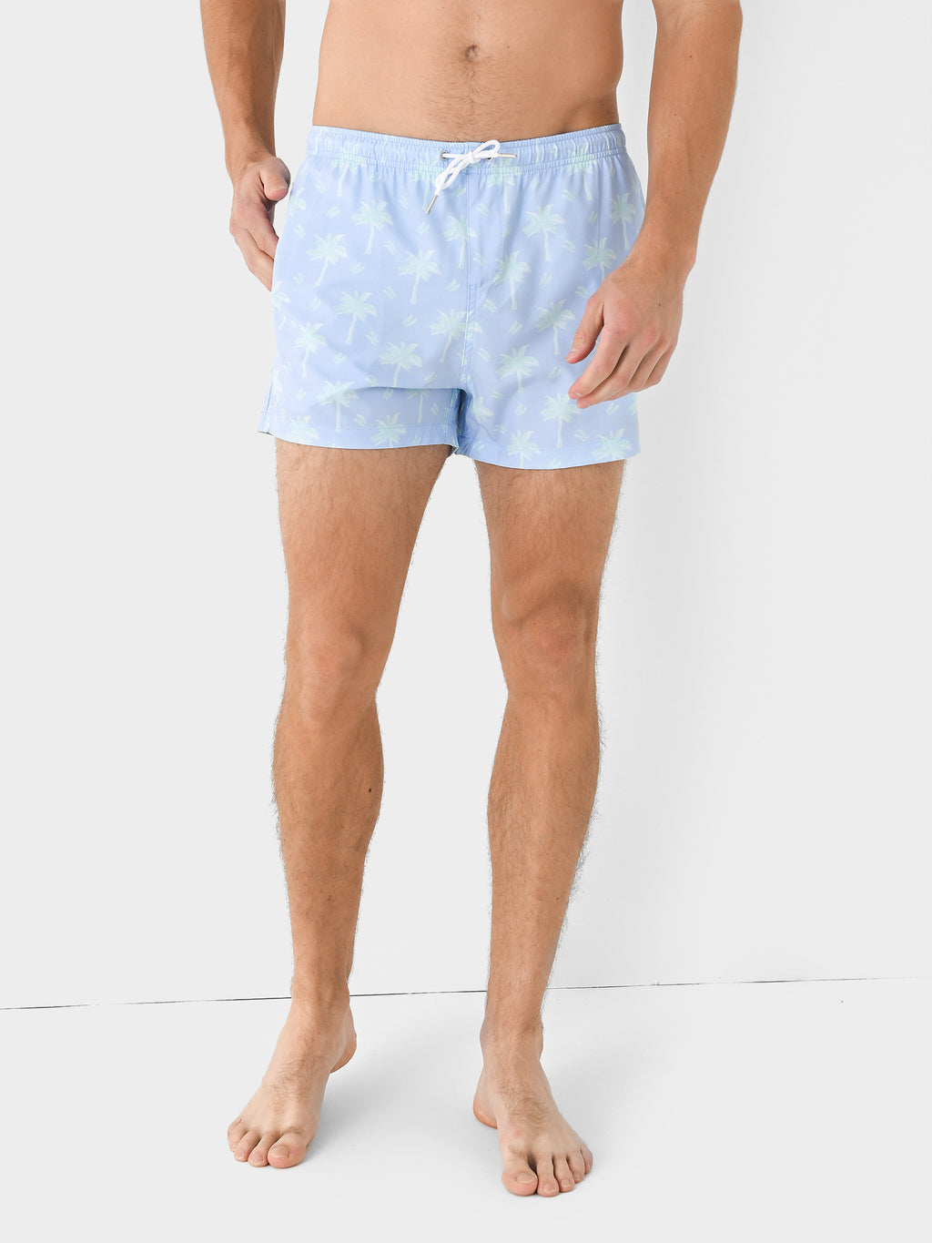 Bermies Men's Pastel Palms Swim Trunk - Saint Bernard