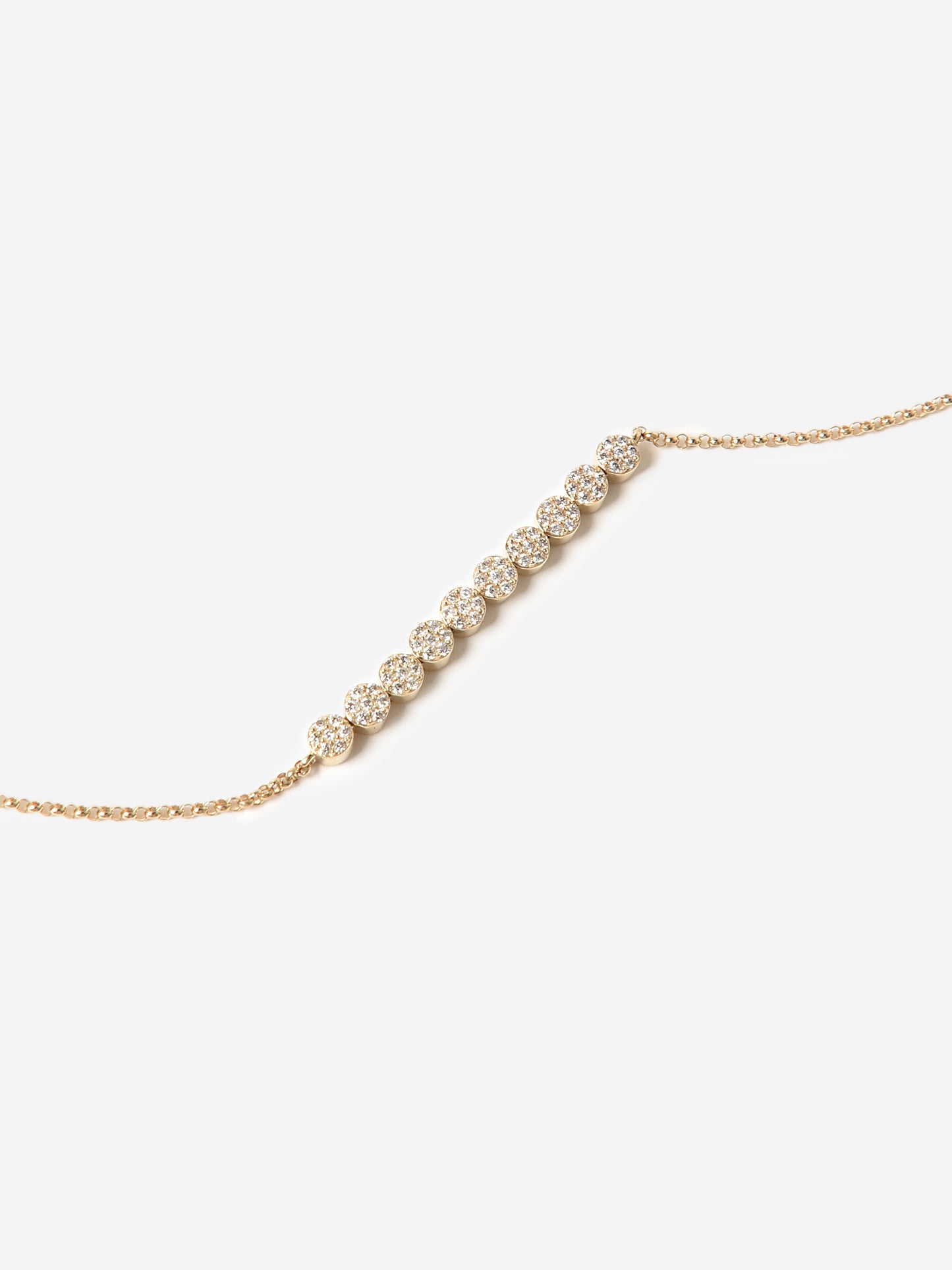 S. Bell Women's Pavé Diamond Disc Chain Bracelet