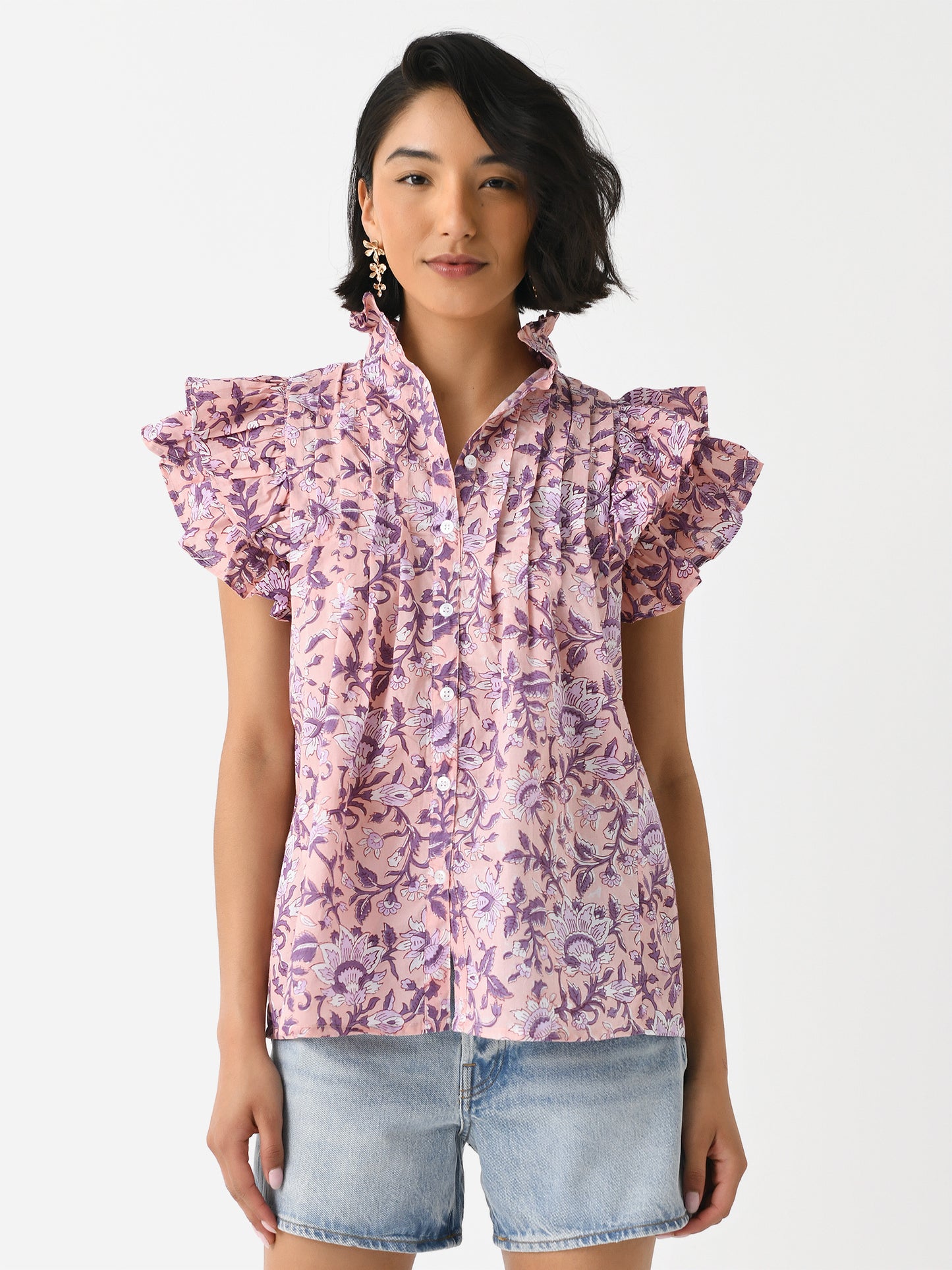 Sur La Vague Women's Peach Flutter Shirt - Saint Bernard