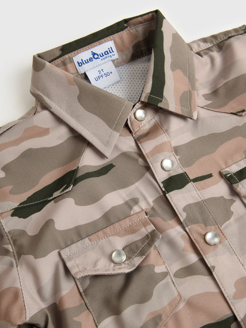 Blue Quail Boys' Pearl Snap Short Sleeve Shirt