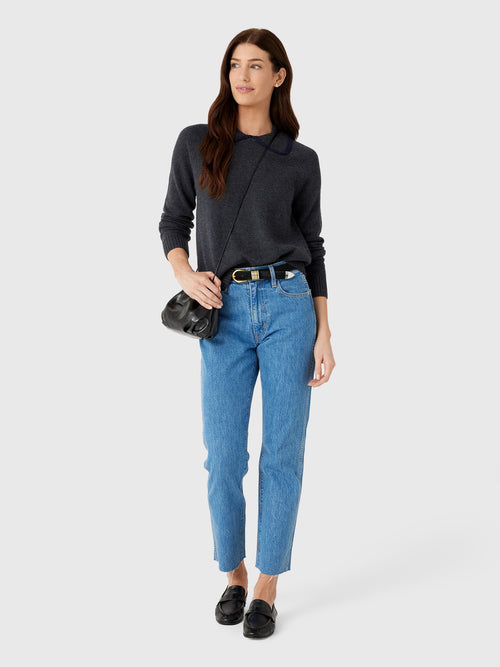 Love Note Women's Peter Pan Collar Sweater - Saint Bernard