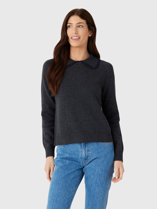 Love Note Women's Peter Pan Collar Sweater - Saint Bernard