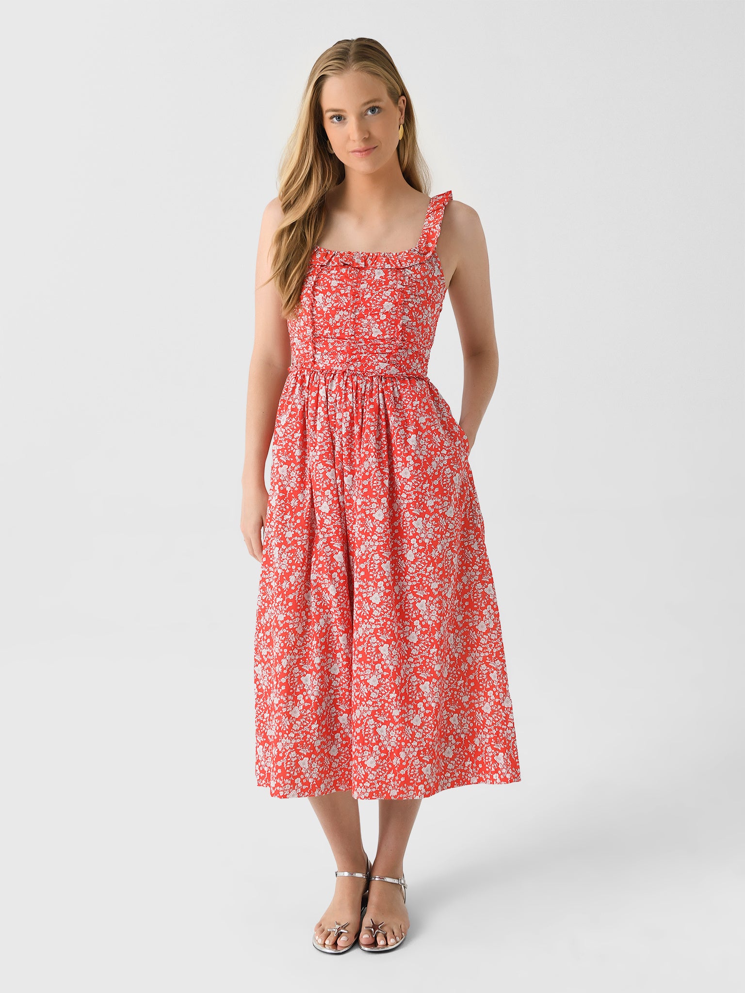 SEA Women's Lucille Pleated Midi Dress - Saint Bernard