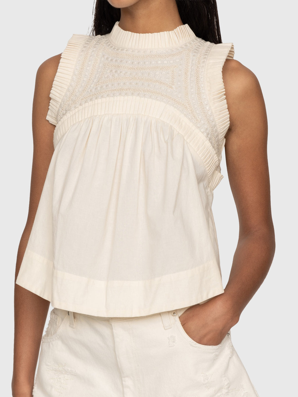 SEA Women's Larissa Embroidery Tank Top - Saint Bernard