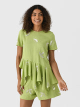 Marques Almeida Women's Linen Cap Sleeve Embroidered Sequin Top - Saint Bernard