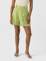 Marques Almeida Women's Linen Embroidered Sequin Short - Saint Bernard