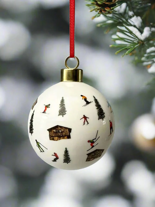Powderhound Hut Skiing Christmas Bauble