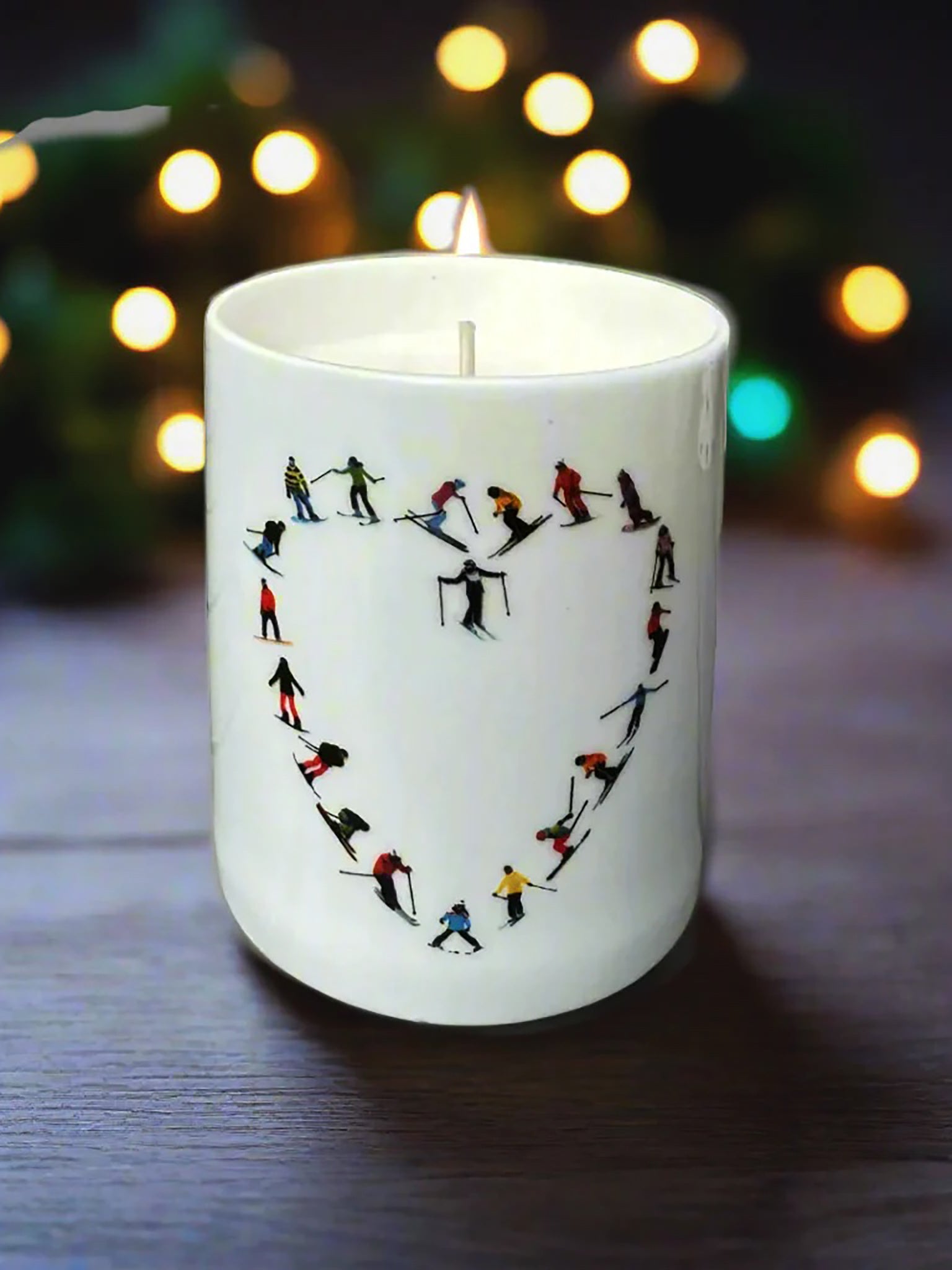 Powderhound Love Ski Heart Large Candle - Saint Bernard
