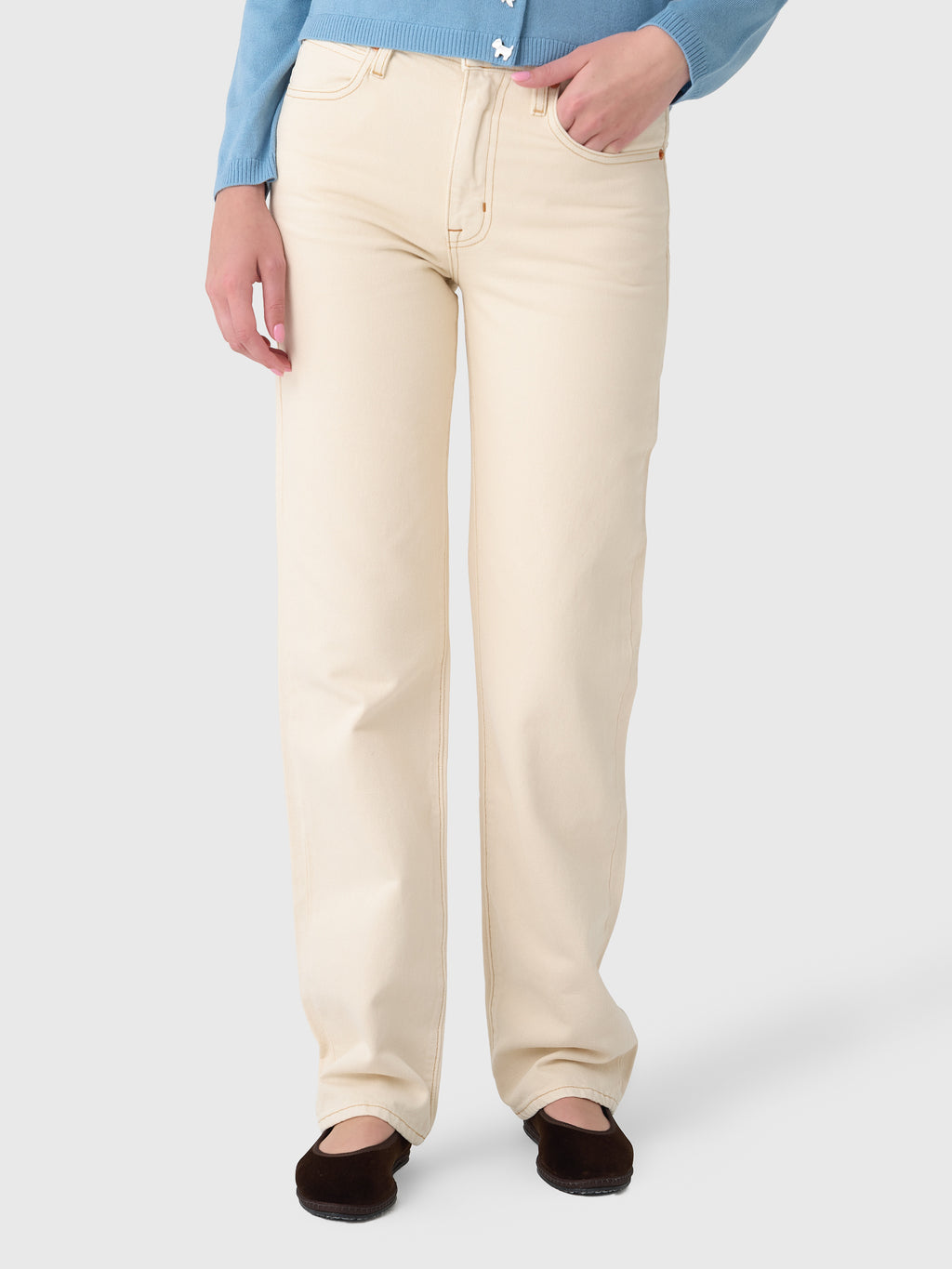 SLVRLAKE Women's Phoenix Relaxed Straight Jean - Saint Bernard