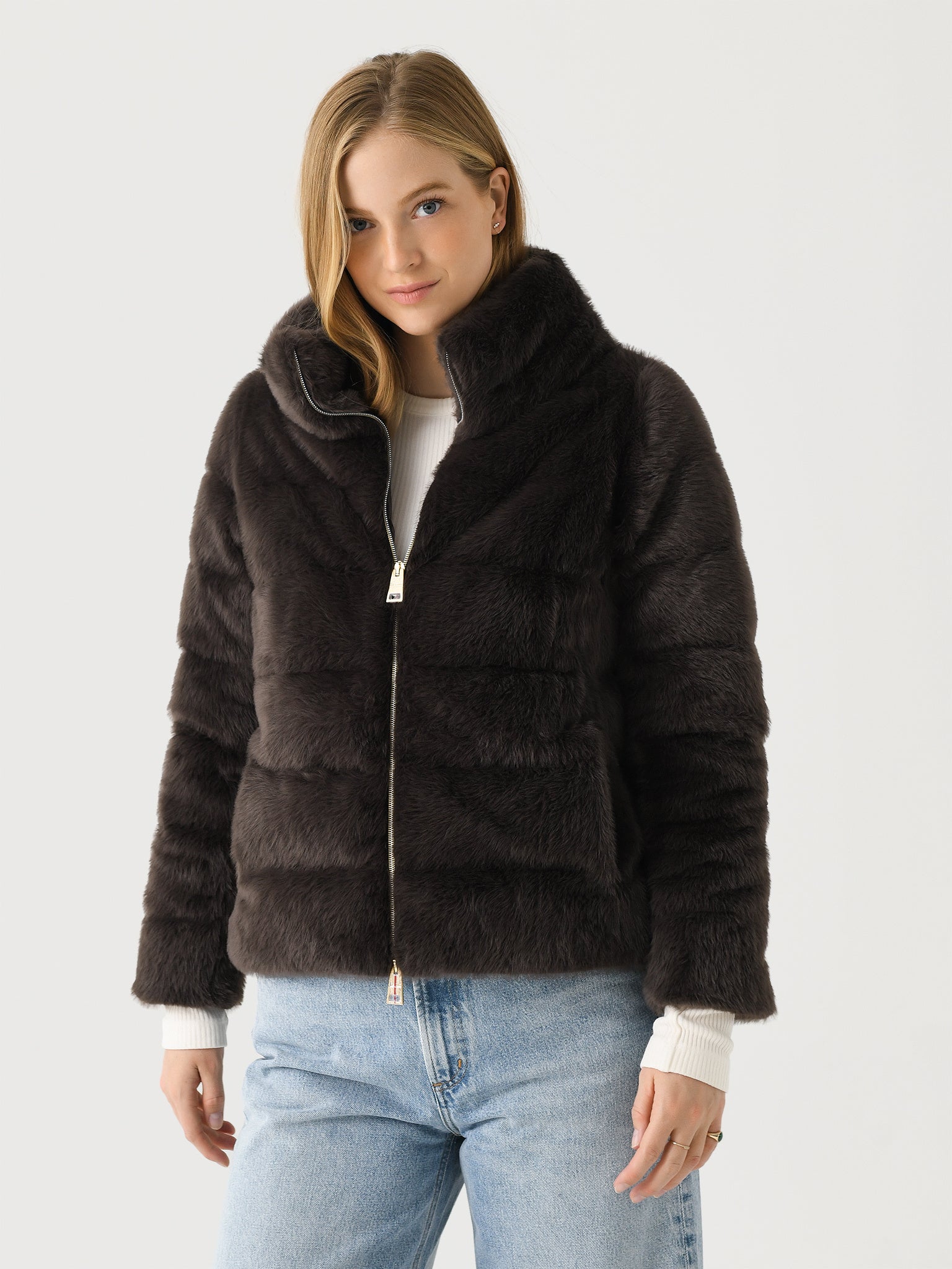 Herno Women's Faux Fur Down Jacket - Saint Bernard