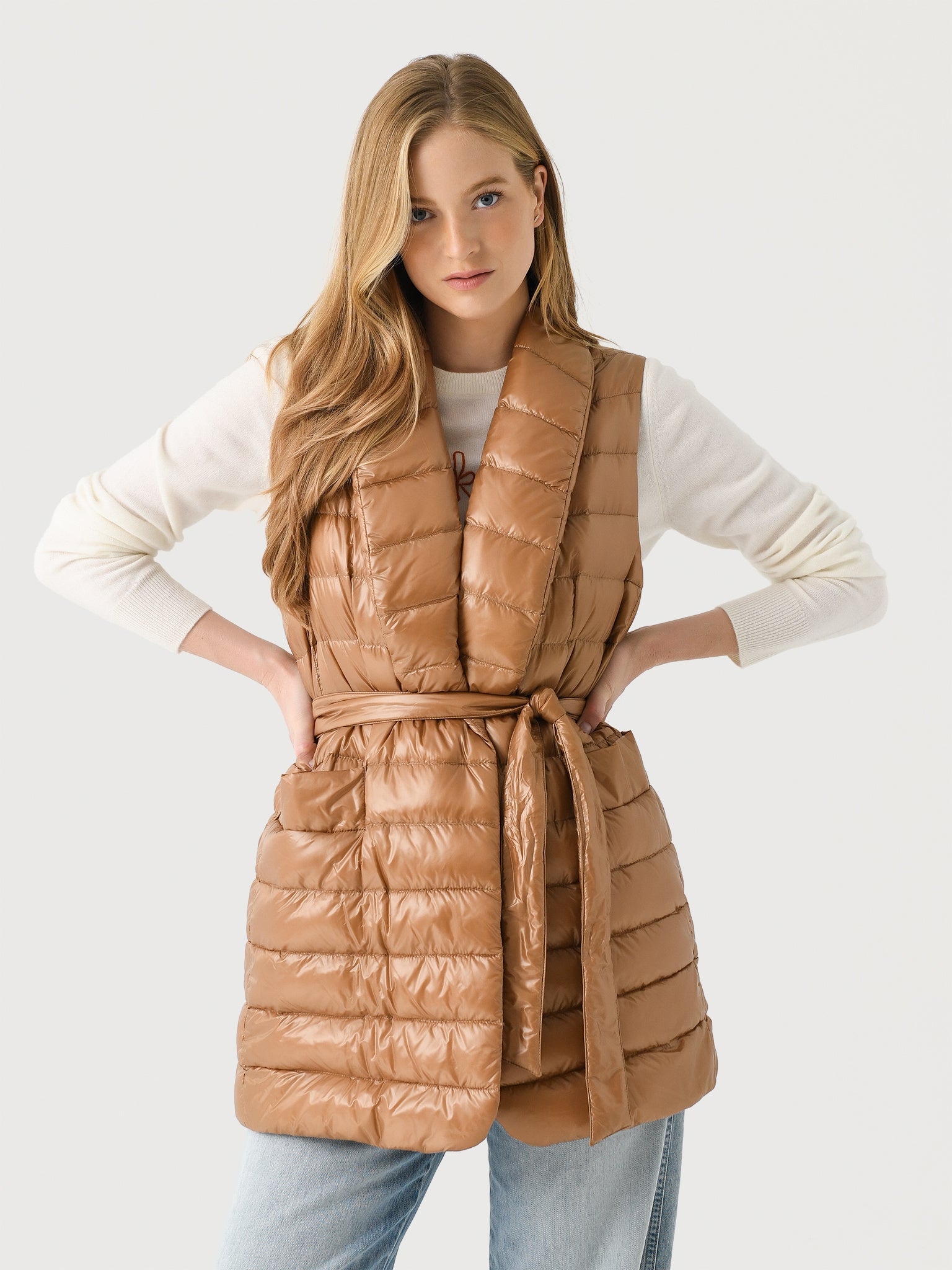 Herno Women's Belted Quilted Vest - Saint Bernard