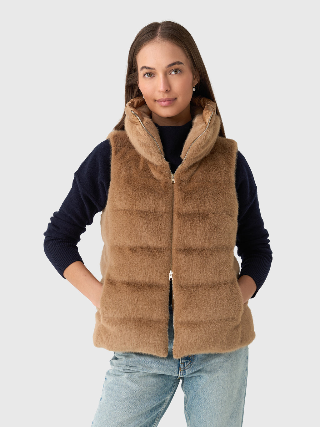Herno Women's Alternative Fur Down Vest - Saint Bernard