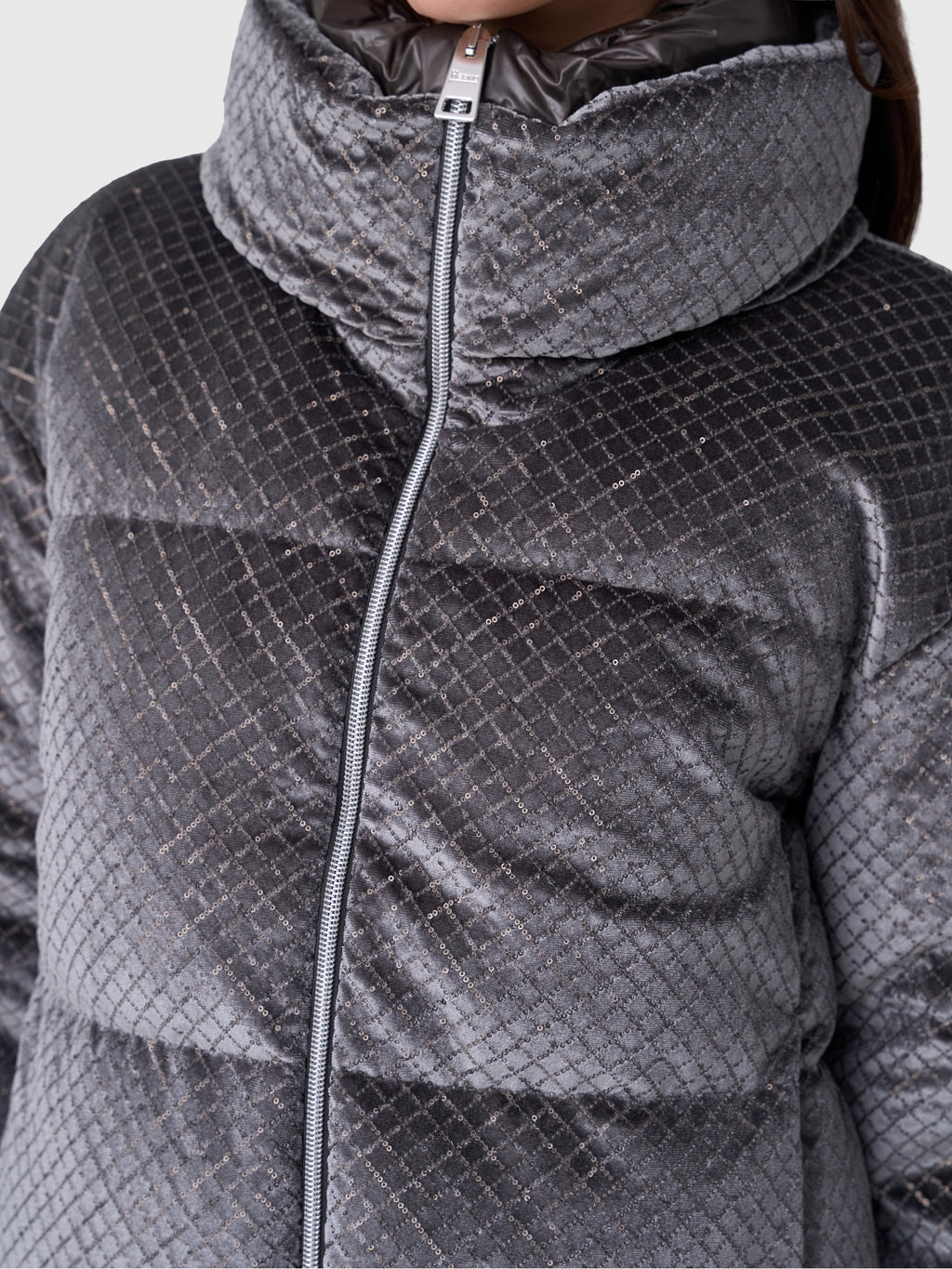 Herno Women's Sequin Velvet Down Jacket - Saint Bernard