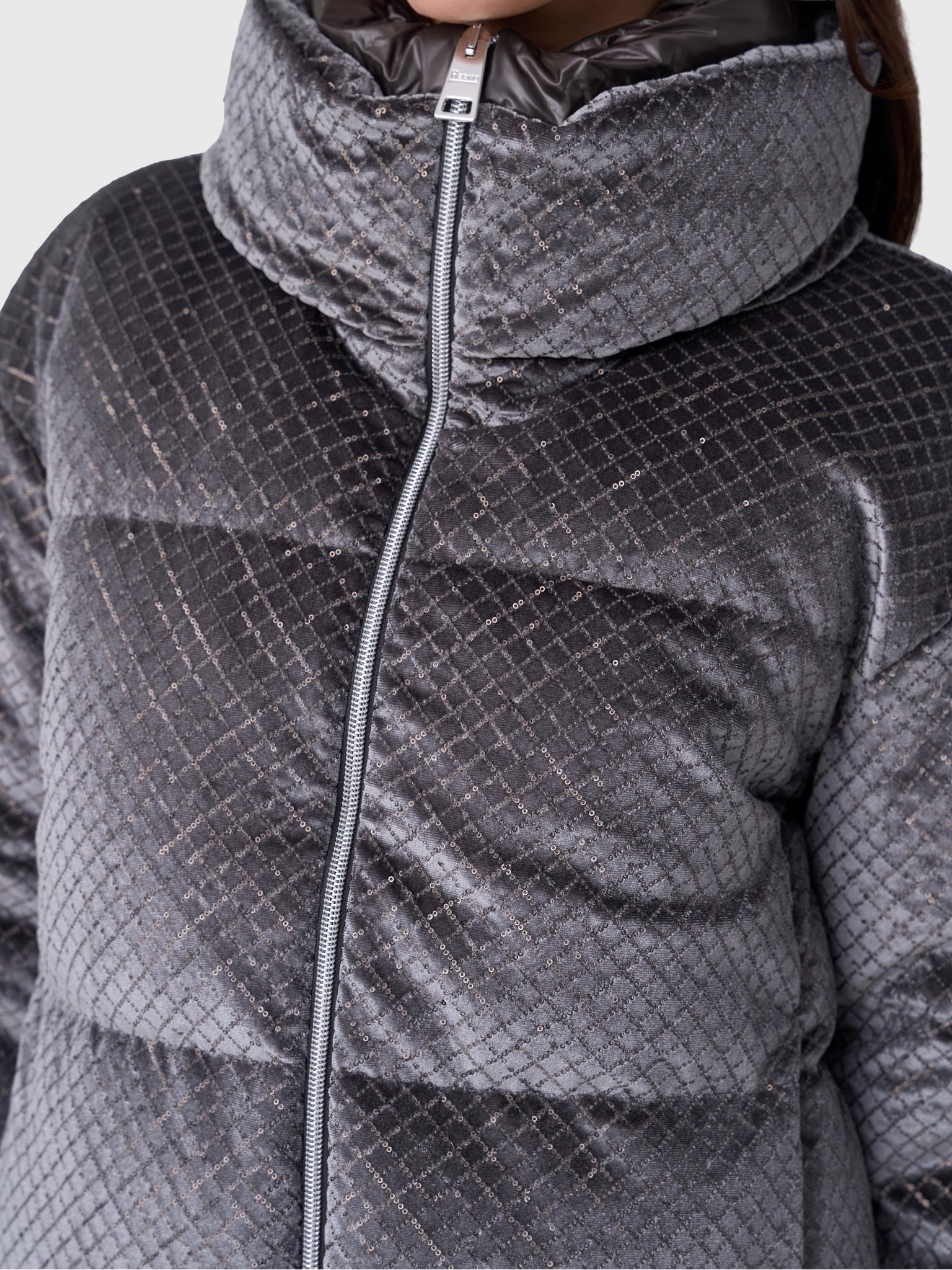 Herno Women's Sequin Velvet Down Jacket - Saint Bernard