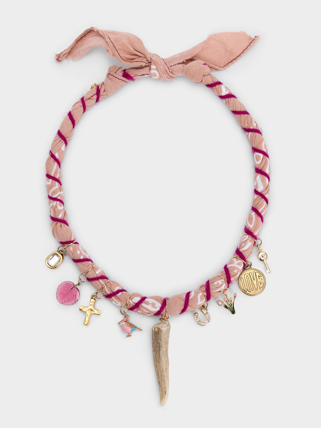 Bandana Moon Twisted Pink Bandana Necklace - Saint Bernard